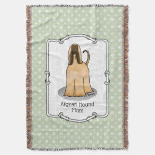 Afghan Hound Mum Afghan Mum (fawn) Cute Dog Mum Throw Blanket