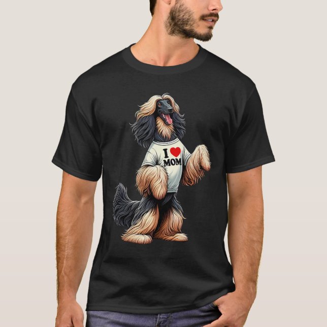 Afghan Hound Mum I Love Mum Afghan Hound Lover T-Shirt (Front)