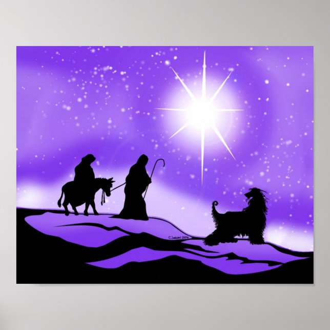 Afghan Hound Night Divine Poster (Front)