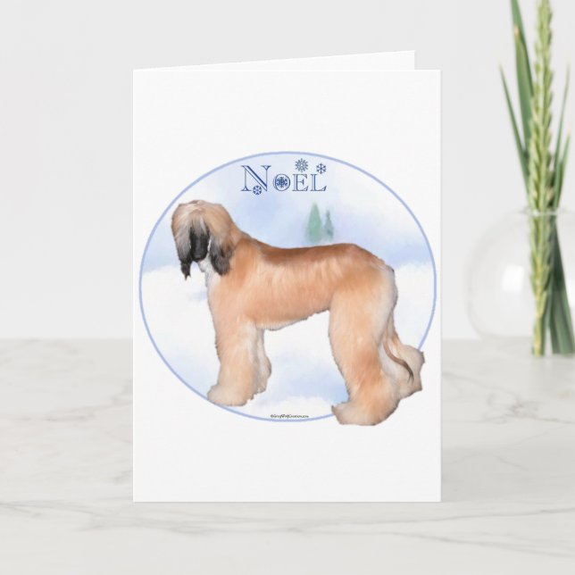Afghan Hound Noel Holiday Card (Front)