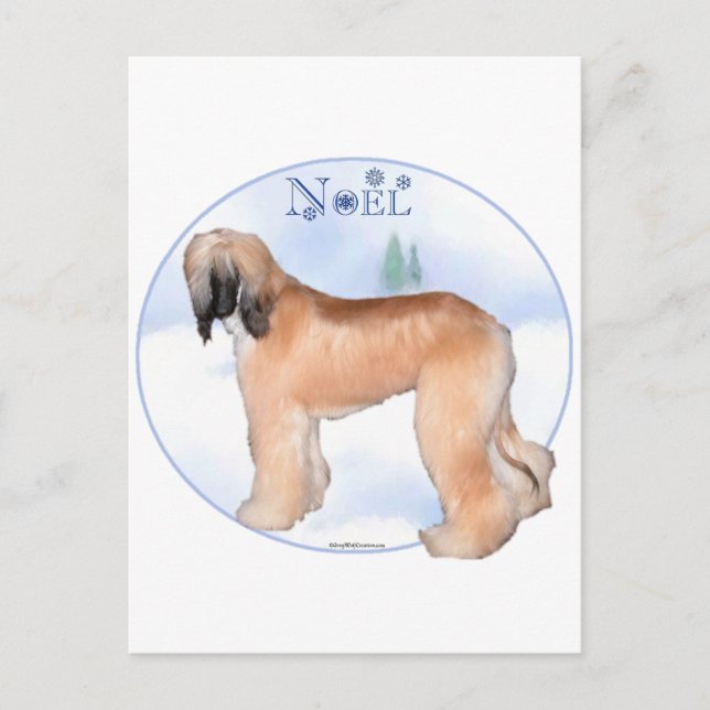 Afghan Hound Noel Holiday Postcard (Front)