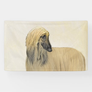 Afghan Hound Painting - Cute Original Dog Art Banner