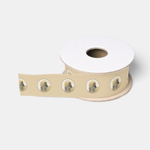 Afghan Hound Painting - Cute Original Dog Art Grosgrain Ribbon