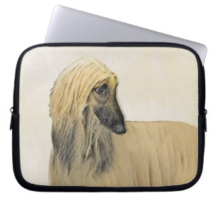 Afghan Hound Painting - Cute Original Dog Art Laptop Sleeve