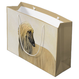 Afghan Hound Painting - Cute Original Dog Art Large Gift Bag