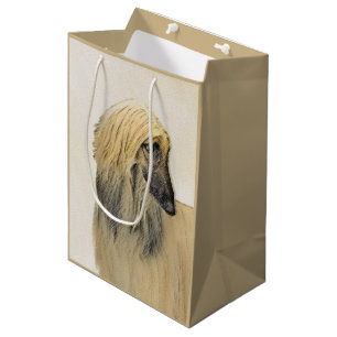 Afghan Hound Painting - Cute Original Dog Art Medium Gift Bag