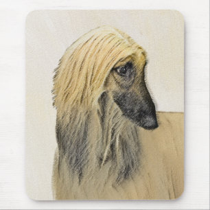 Afghan Hound Painting - Cute Original Dog Art Mouse Pad