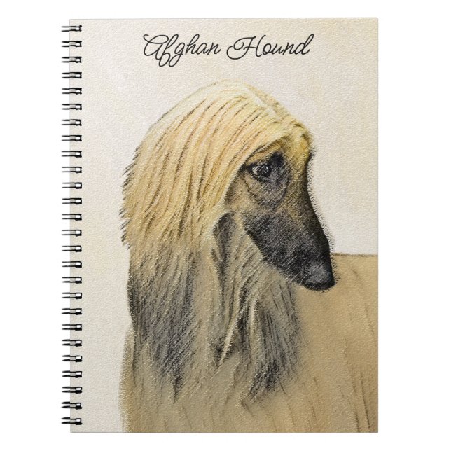 Afghan Hound Painting - Cute Original Dog Art Notebook (Front)