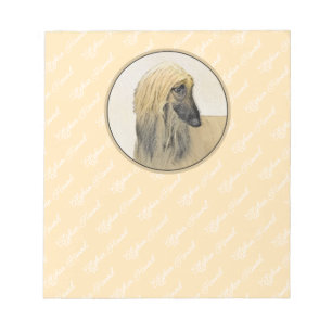 Afghan Hound Painting - Cute Original Dog Art Notepad