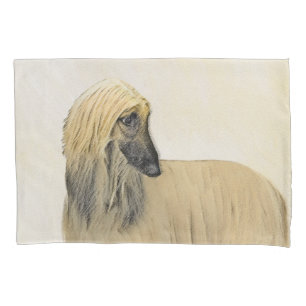 Afghan Hound Painting - Cute Original Dog Art Pillowcase