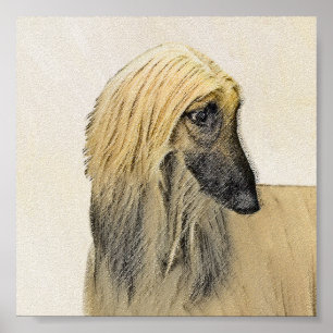 Afghan Hound Painting - Cute Original Dog Art Poster