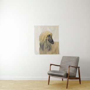 Afghan Hound Painting - Cute Original Dog Art Tapestry