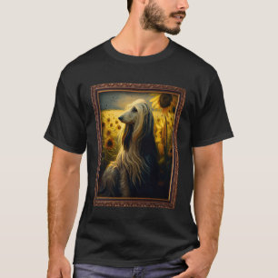 Afghan Hound Painting Sunflower Flower Mum Women F T-Shirt