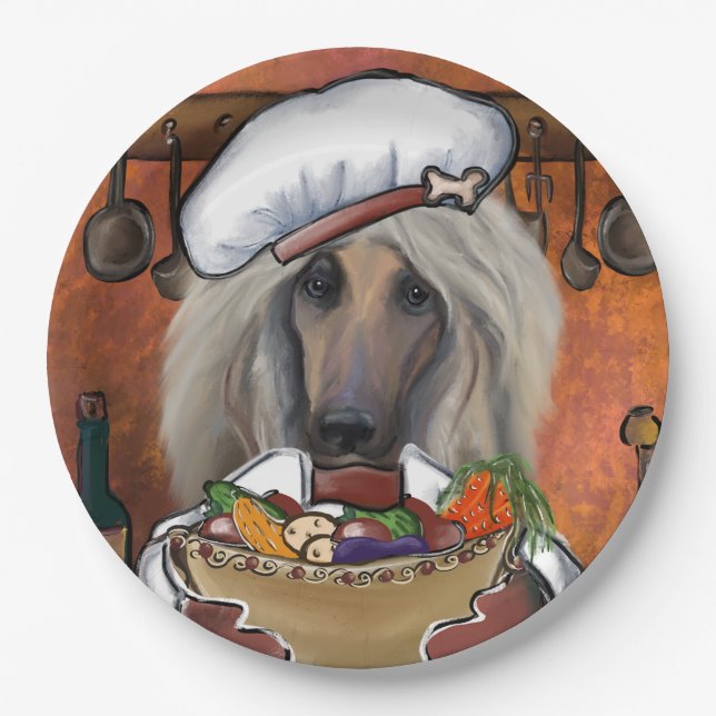 Afghan Hound        Paper Plate (Front)