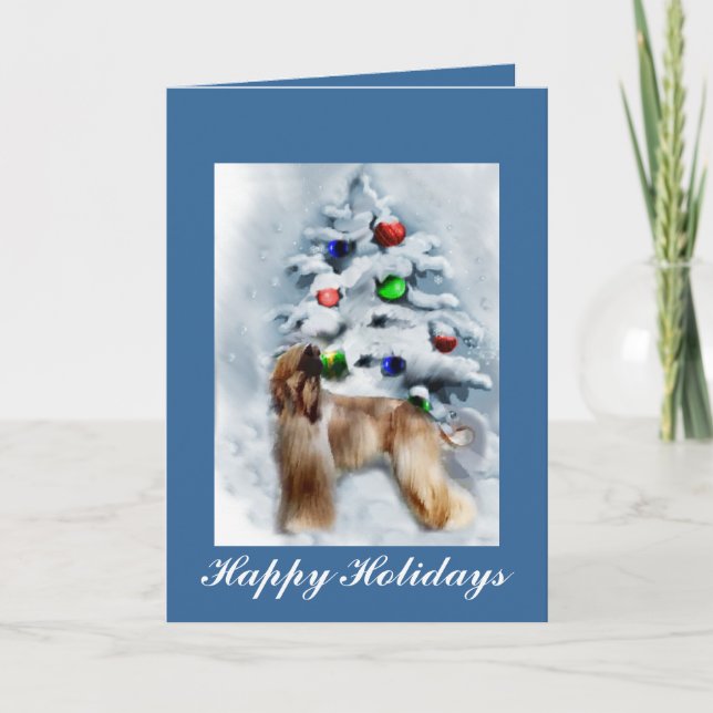 Afghan Hound Personalised Christmas Cards (Front)