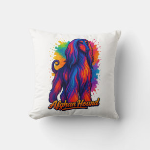 Afghan Hound Pop Art – Vibrant Colourful Dog Cushion