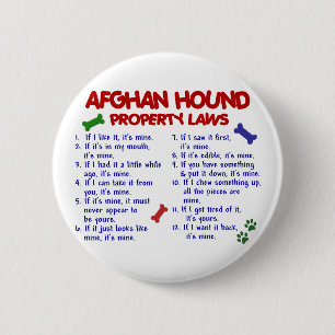 Afghan Hound Property Laws 2 6 Cm Round Badge