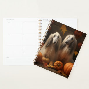 afghan hound Puppy Autumn Delight Pumpkin Planner