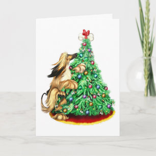 Afghan Hound Reach Goals BM Red Holiday Card