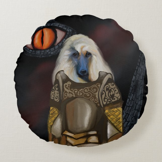 Afghan Hound  Round Cushion (Front)