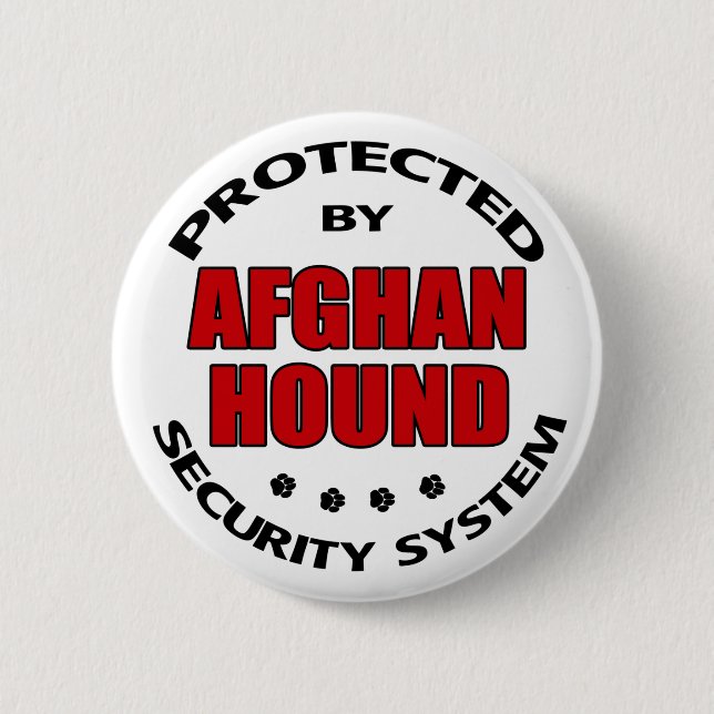 Afghan Hound Security 6 Cm Round Badge (Front)