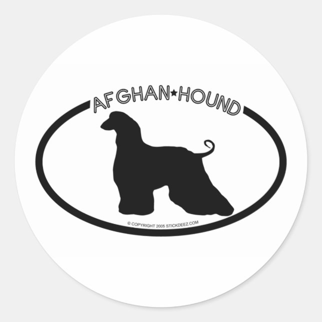 Afghan Hound Silhouette Black Sticker (Front)