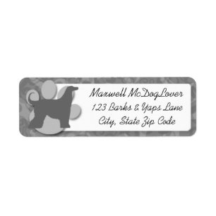Afghan Hound Silhouette Return Address Label