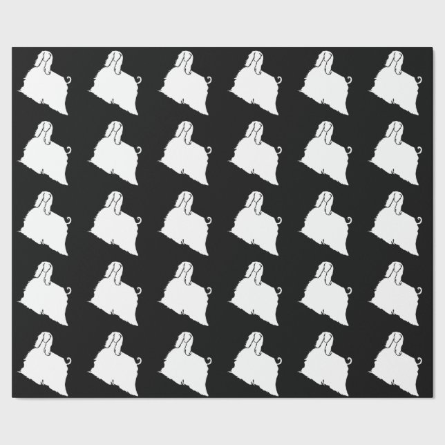 Afghan Hound Silhouette wrapping paper (Seam)