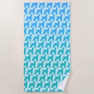 Afghan Hound Silhouettes Pattern Beach Towel