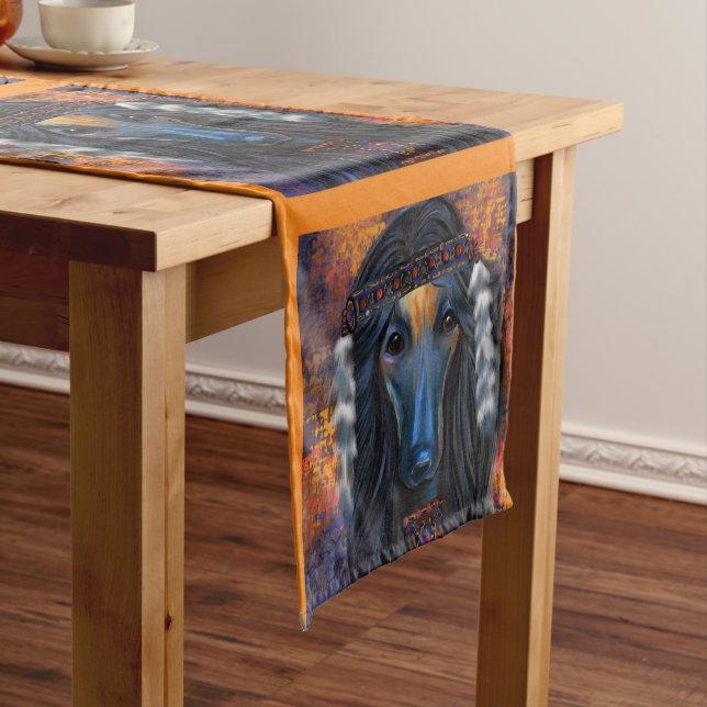 Afghan Hound  Southwestern  Art   Short Table Runner (In Situ)