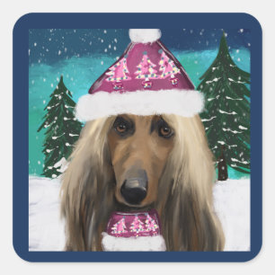 Afghan Hound Square Sticker
