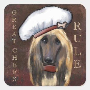 AFGHAN HOUND SQUARE STICKER
