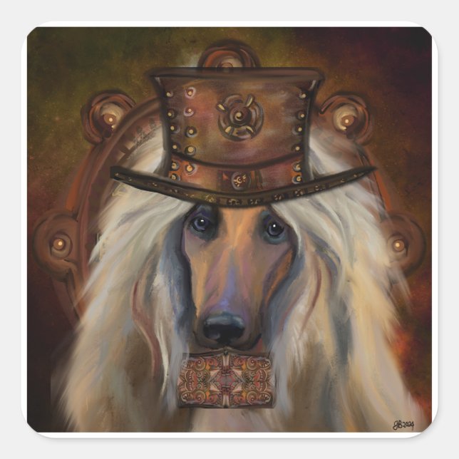 AFGHAN HOUND SQUARE STICKER (Front)