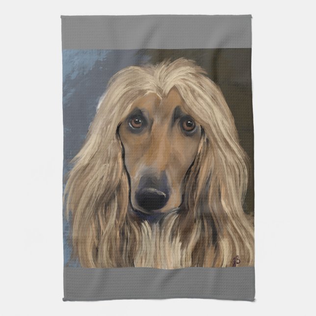 Afghan Hound              Tea Towel (Vertical)