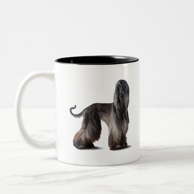 Afghan Hound Two-Tone Coffee Mug (Left)