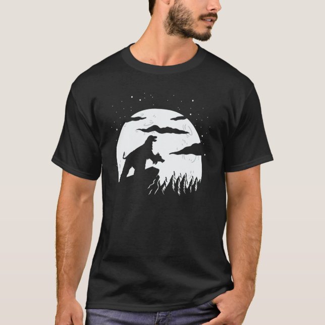 Afghan Hound under Moon for Halloween Costume 1 T-Shirt (Front)