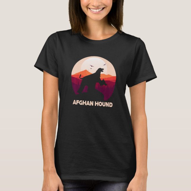 Afghan Hound under Moon for Halloween Costume  1 T-Shirt (Front)
