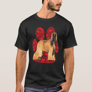 Afghan Hound Valentines Day Dog Love Paw T-Shirt
