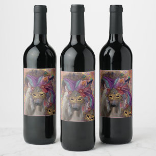 AFGHAN HOUND WINE LABEL