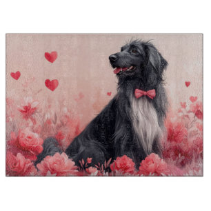Afghan Hound with Roses - Valentine's Day  Cutting Board