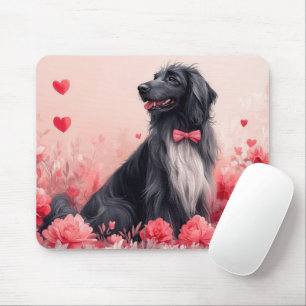Afghan Hound with Roses - Valentine's Day Mouse Pad