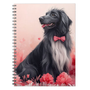 Afghan Hound with Roses - Valentine's Day  Notebook