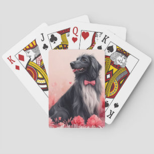 Afghan Hound with Roses - Valentine's Day Playing Cards