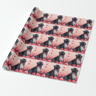 Afghan Hound with Roses - Valentine's Day Wrapping Paper
