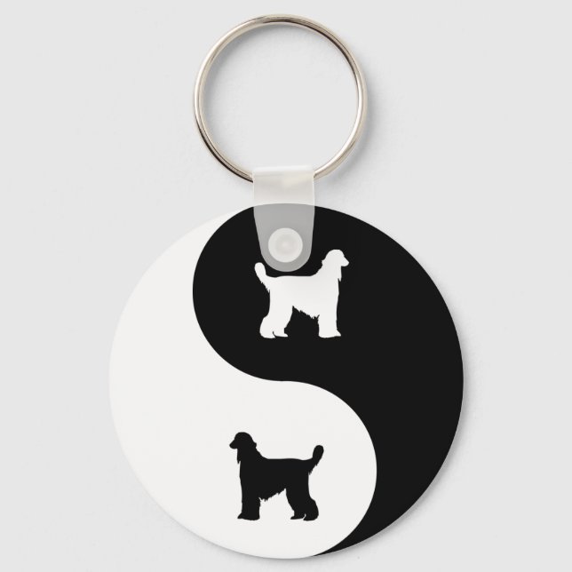 Afghan Hound Yin Yang Key Ring (Front)