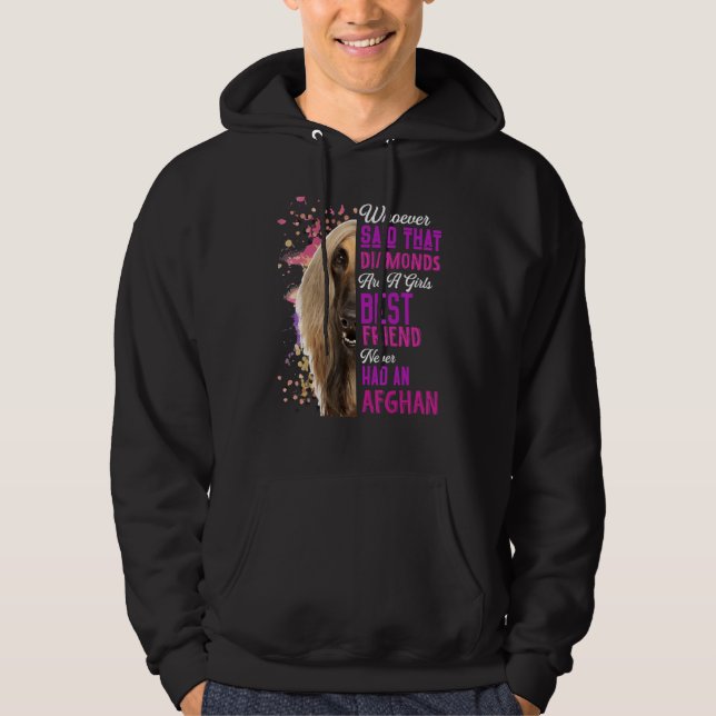 Afghan Hounds Are A Girls Best Friend Dog Mama Mum Hoodie (Front)