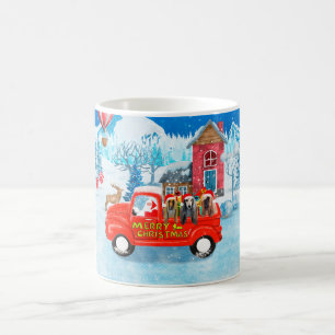 Afghan Hounds Dog in Christmas Delivery Truck Snow Coffee Mug