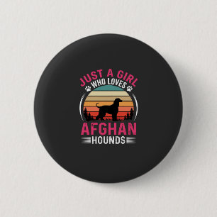 Afghan Hounds Retro Sunset Dog Lover 6 Cm Round Badge