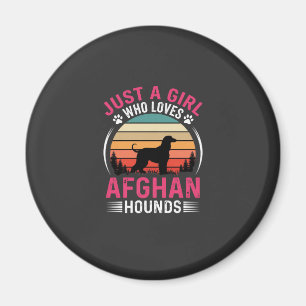 Afghan Hounds Retro Sunset Dog Lover Magnet