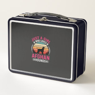 Afghan Hounds Retro Sunset Dog Lover Metal Lunch Box